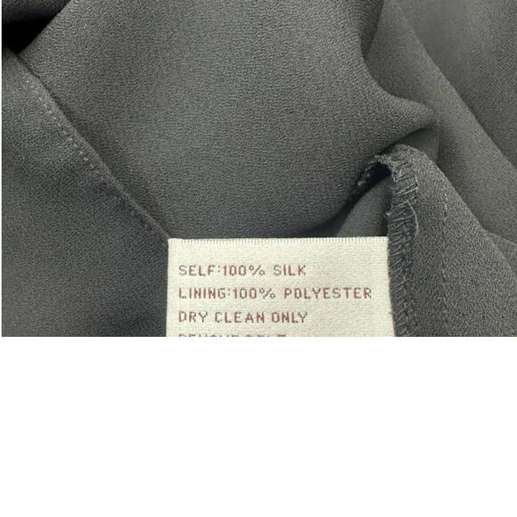 Suzi Chin Silk Sleeveless Button Down Bandana Dress Black Gray 6 - Picture 4 of 4